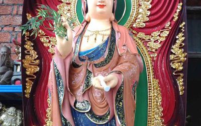 景區玻璃鋼彩繪戶外大型供奉神佛三圣雕塑