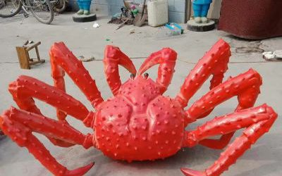 海鮮市場(chǎng)玻璃鋼大型仿真螃蟹雕塑