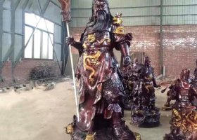 玻璃鋼仿銅創意寺廟景區供奉佛像景觀關公雕塑