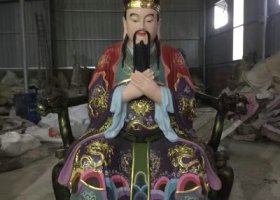 大型玻璃鋼彩繪戶外景區(qū)三官雕塑