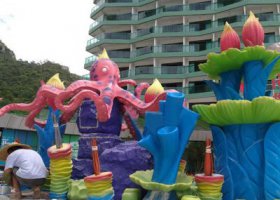兒童游樂場玻璃鋼卡通章魚景觀主題雕塑
