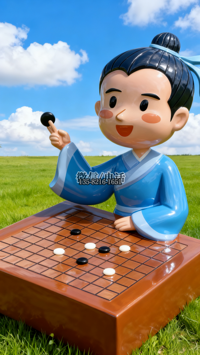 下棋雕塑實(shí)拍圖