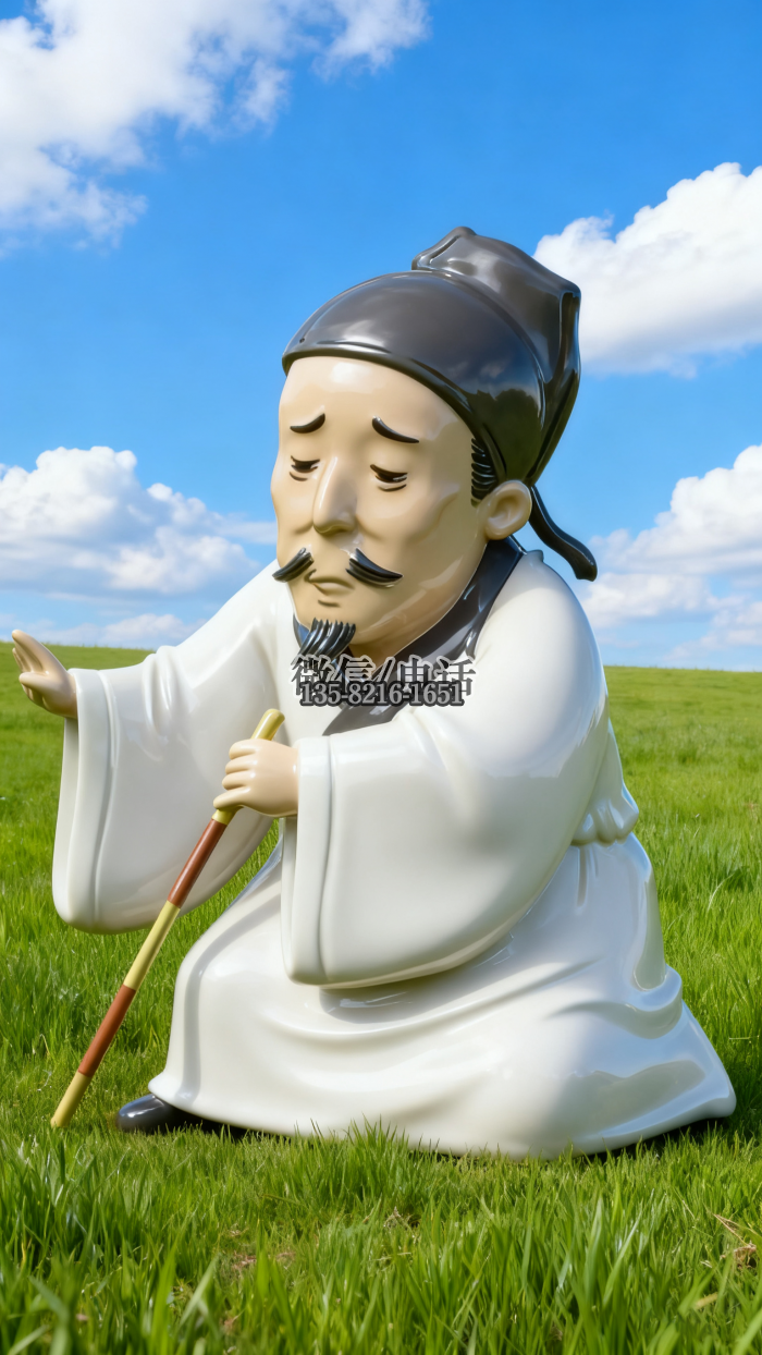 杜甫雕塑實拍圖
