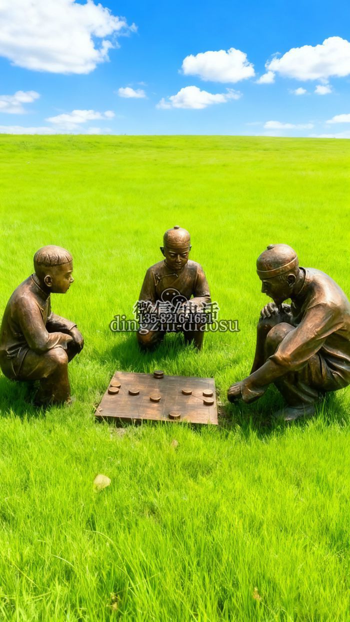 下棋雕塑