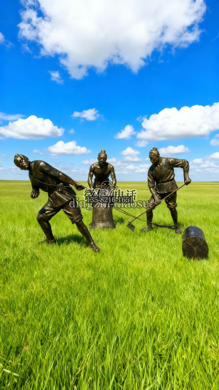 農耕人物雕塑