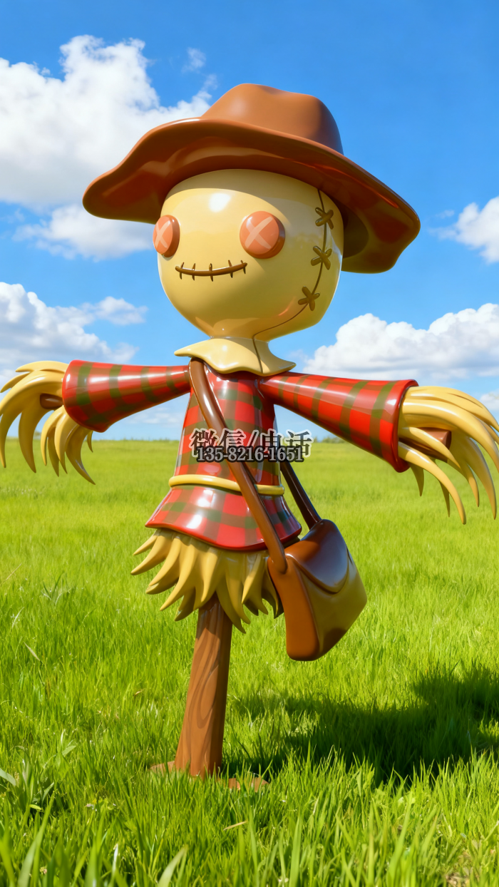 稻草人雕塑實拍圖