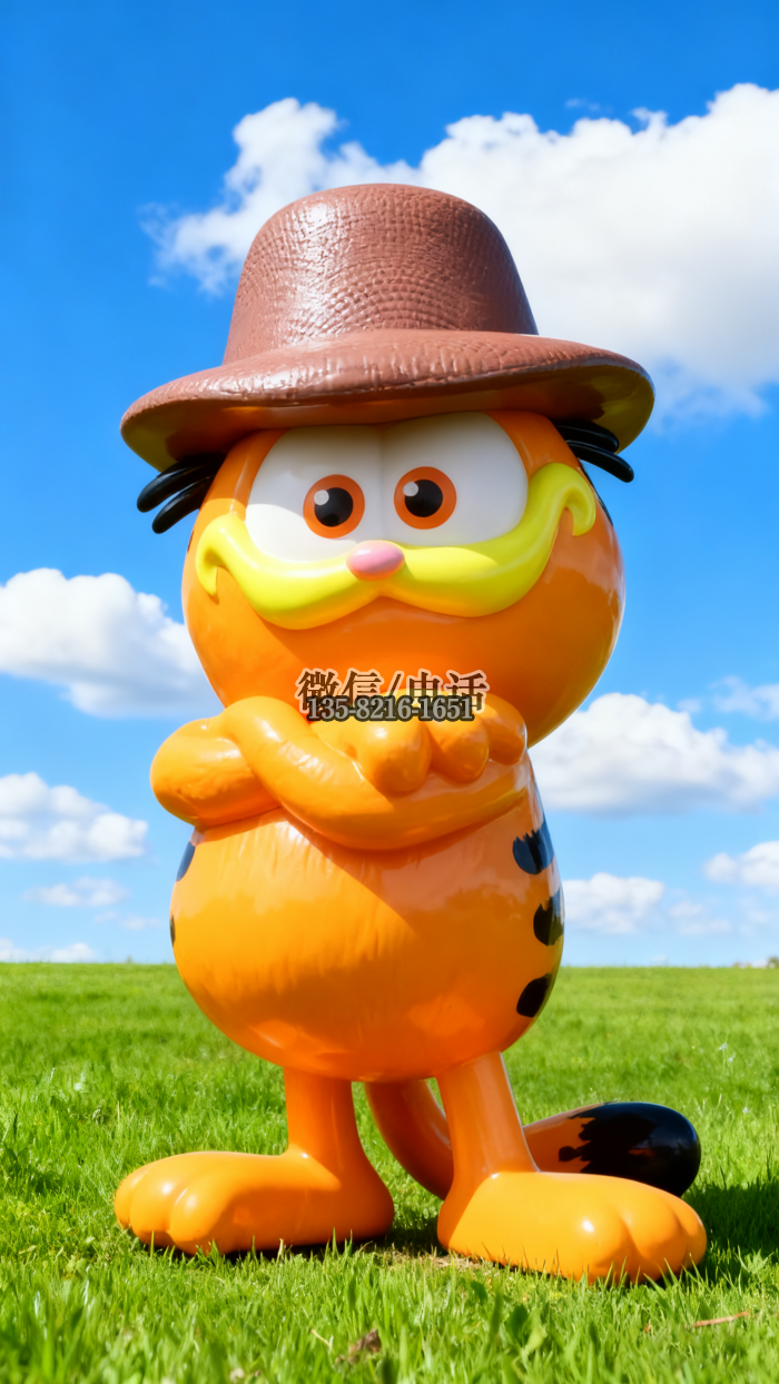 玻璃鋼加菲貓雕塑