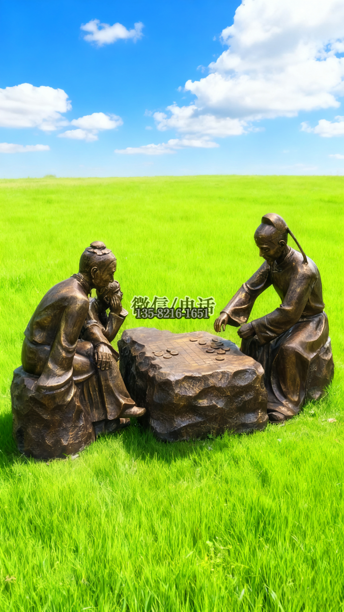 下棋雕塑實(shí)拍圖